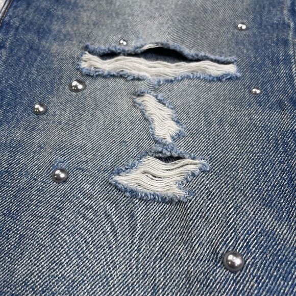 LEVI'S 501 Premium Distressed Studded Slim Fit Button Fly Jeans Mens 32x30 NEW - Picture 9 of 16